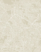 Amman City Street Map Print Feature Wall Art Poster