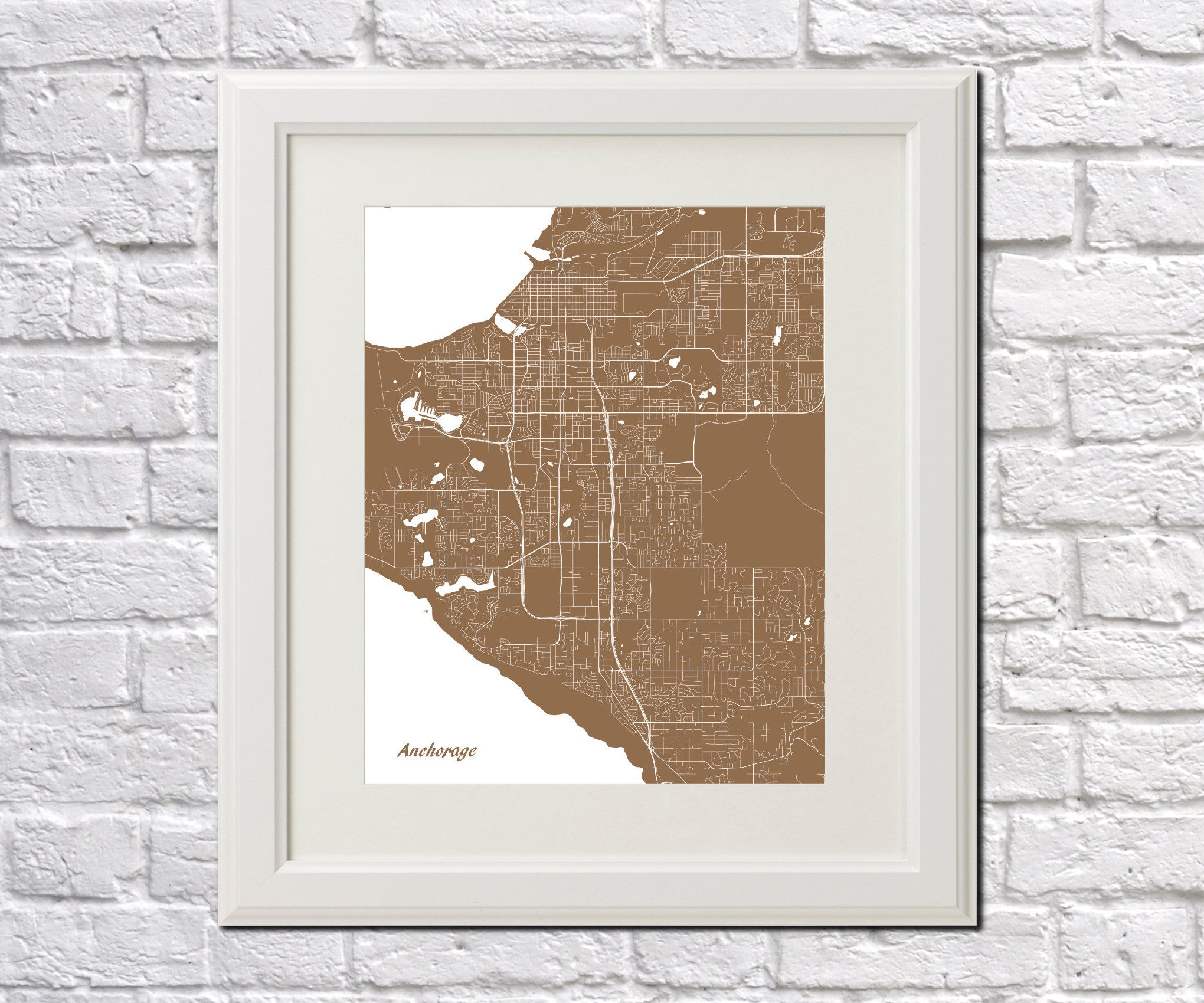 Anchorage City Street Map Print Custom Wall Map - OnTrendAndFab