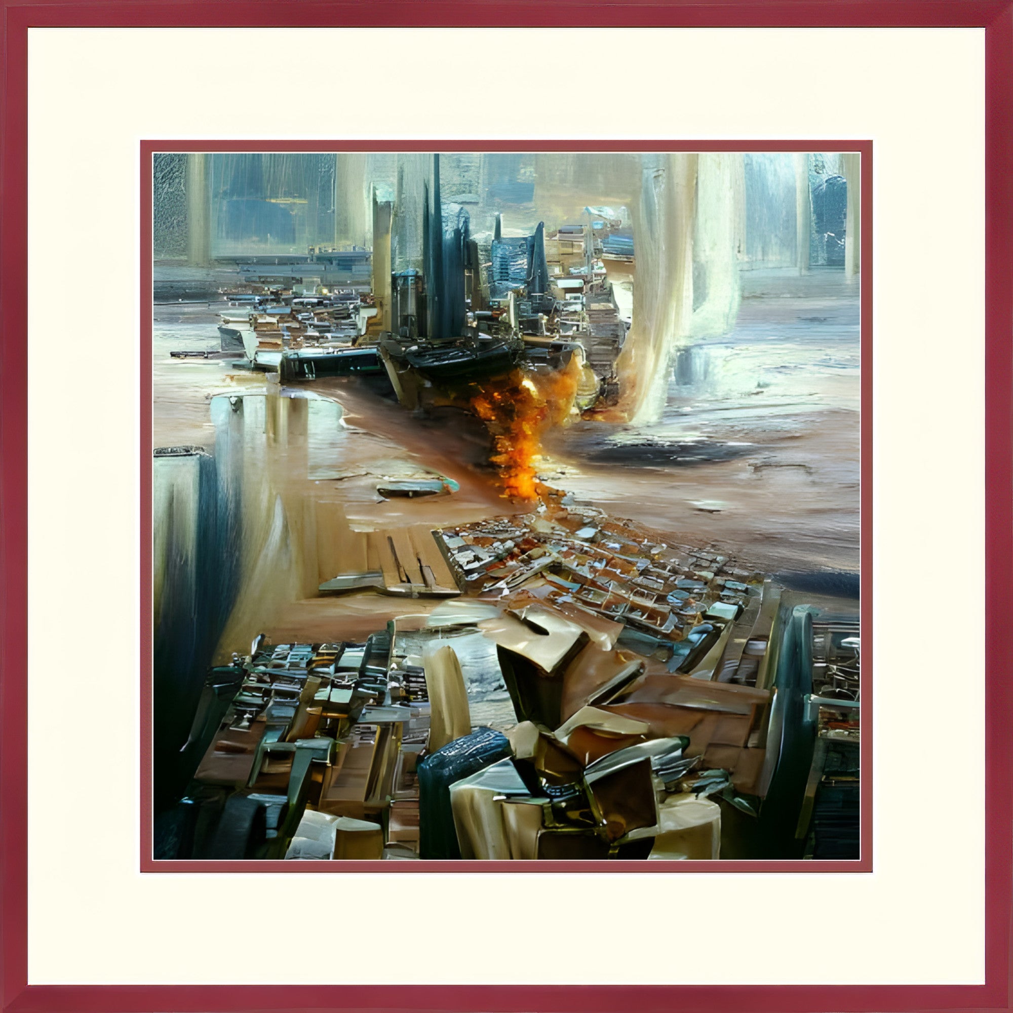Apartment City Ruins, Framed Abstract Fine Art Print