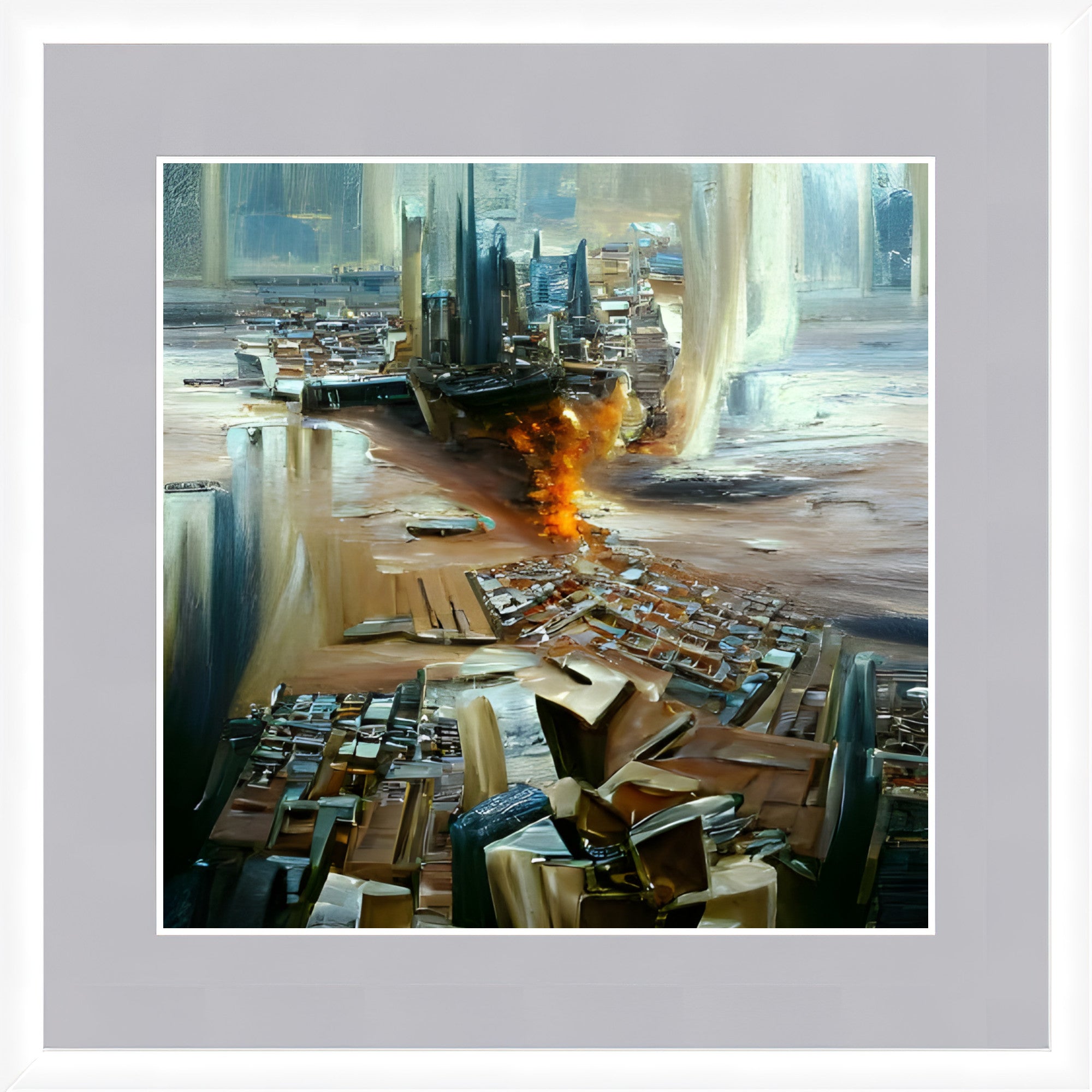 Apartment City Ruins, Framed Abstract Fine Art Print
