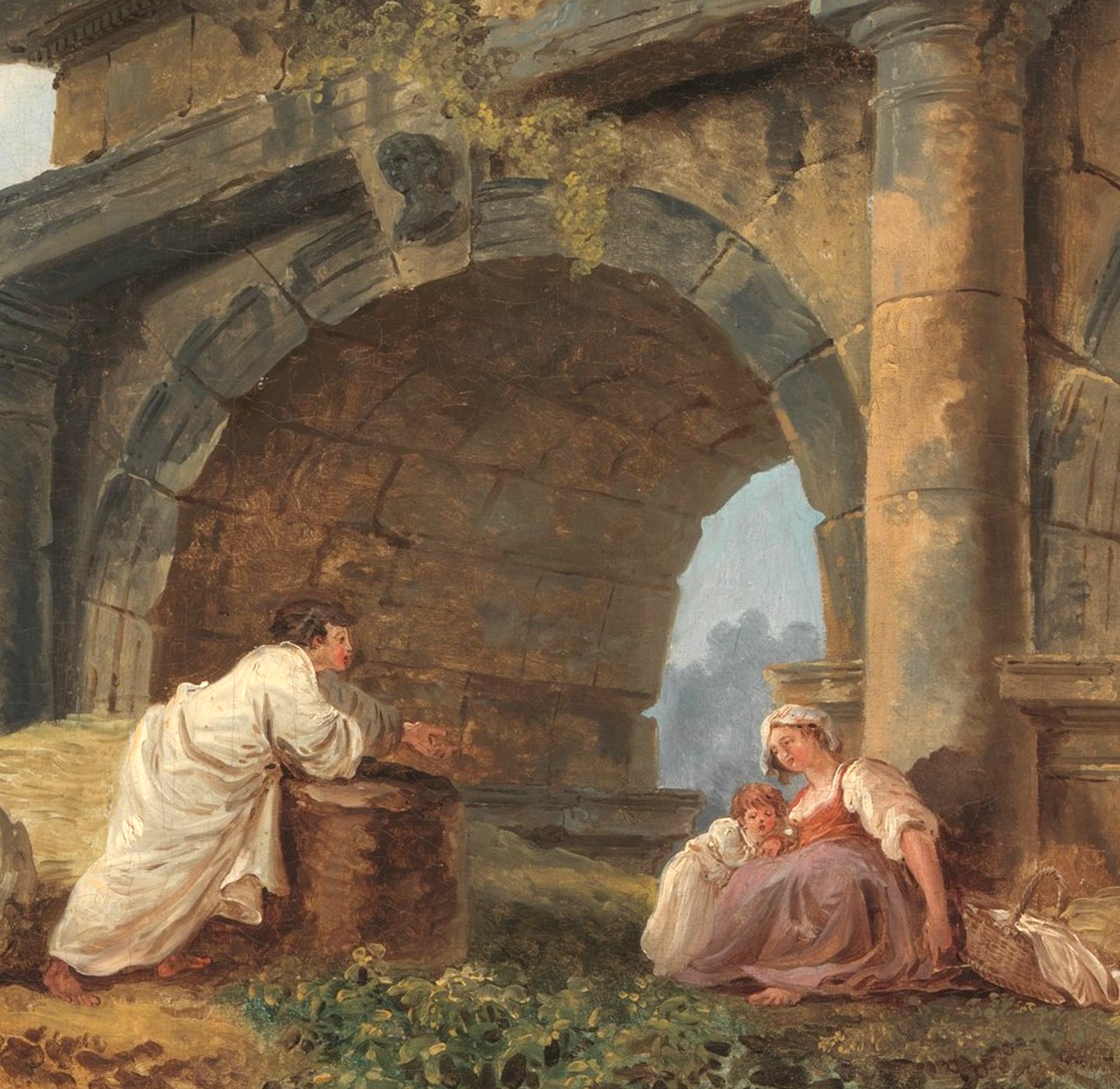 Hubert Robert Fine Art Print, Arches in Ruins