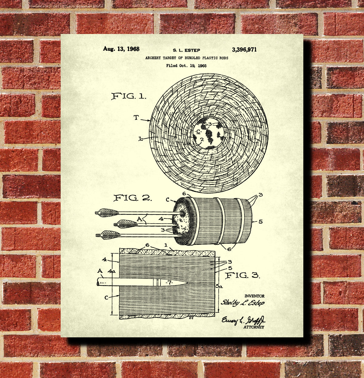 Archery Poster Archer Patent Print Target Blueprint