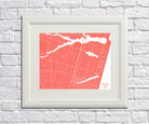 Asbury Park City Street Map Print Feature Wall Art Poster