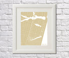 Asbury Park City Street Map Print Feature Wall Art Poster