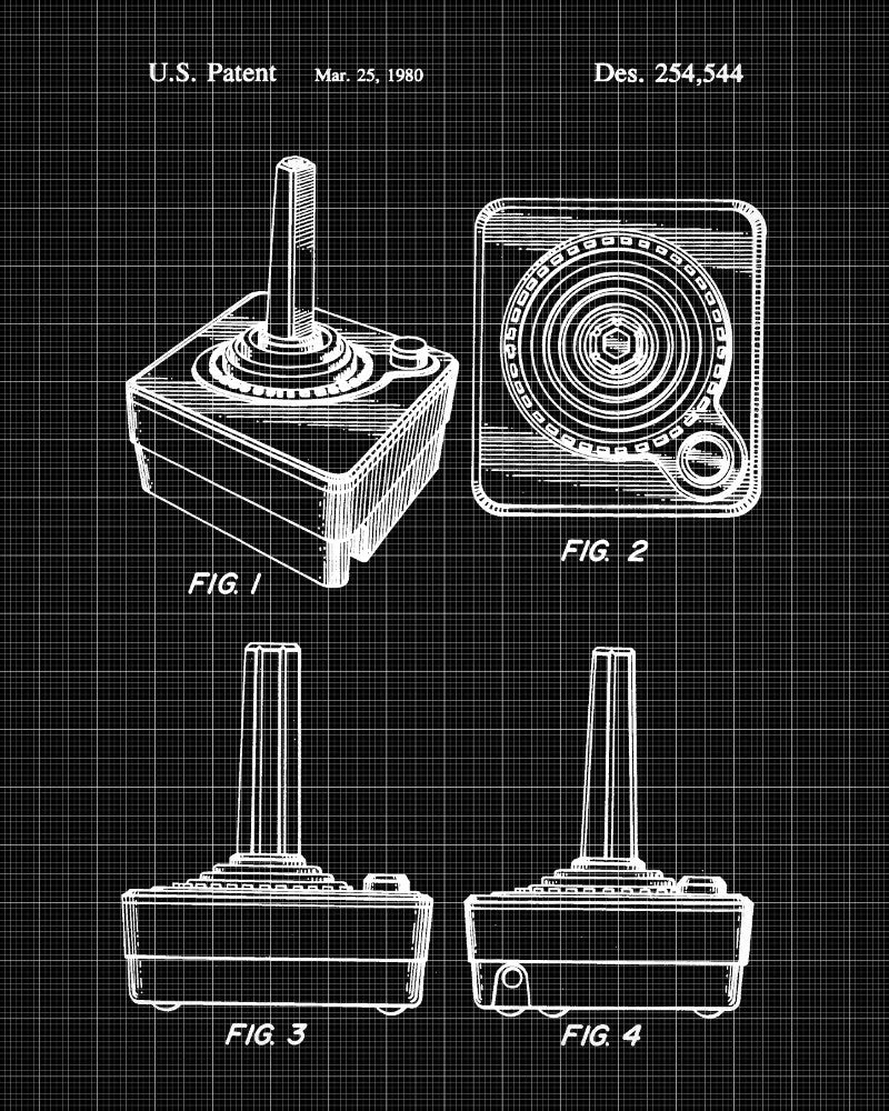 Atari Controller Blueprint Gaming Patent Print - OnTrendAndFab