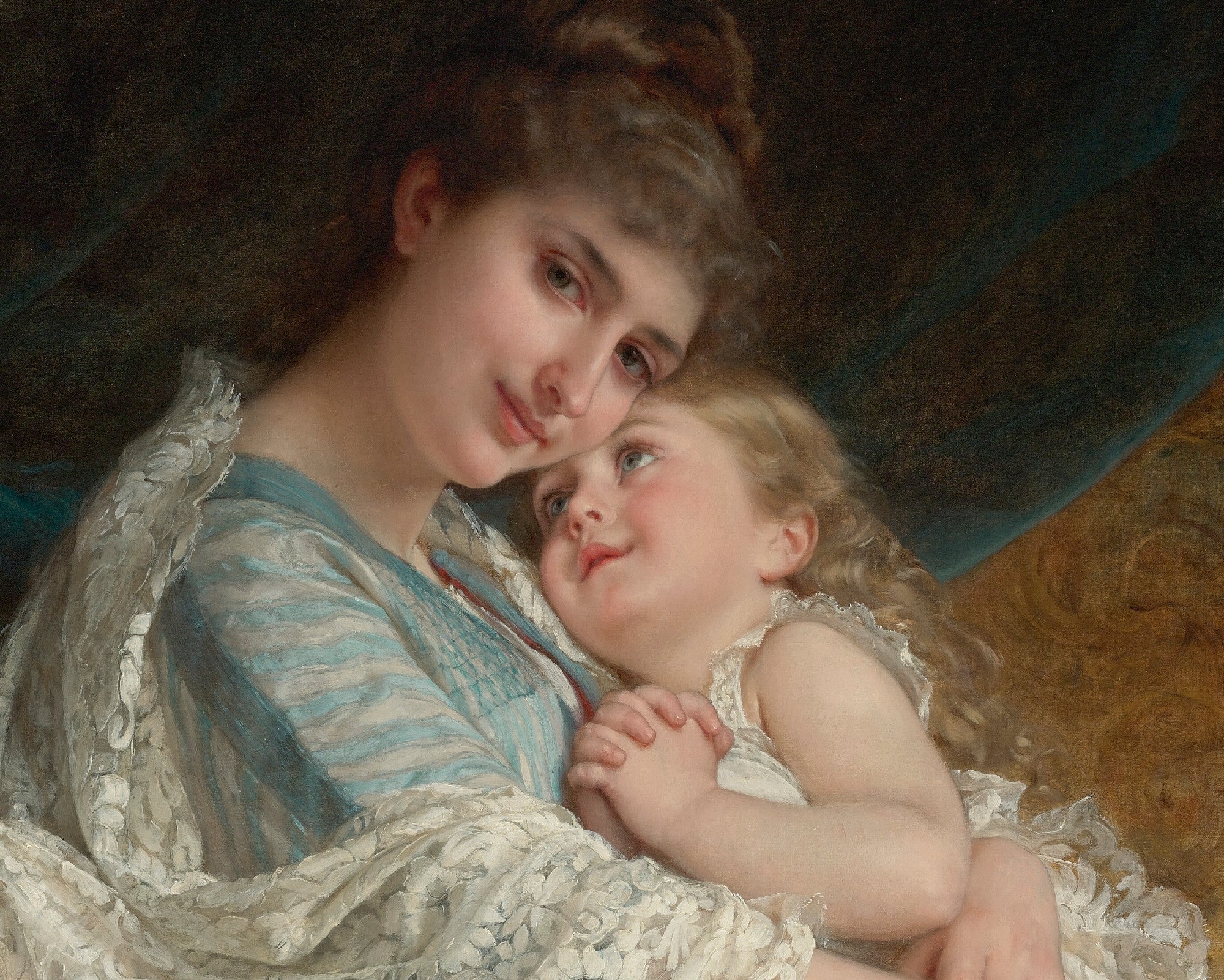 Émile Munier Fine Art Print, A Tender Embrace