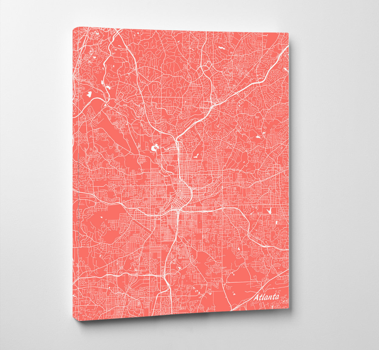 Atlanta City Street Map Print Feature Wall Art Poster