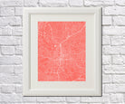 Atlanta City Street Map Print Feature Wall Art Poster