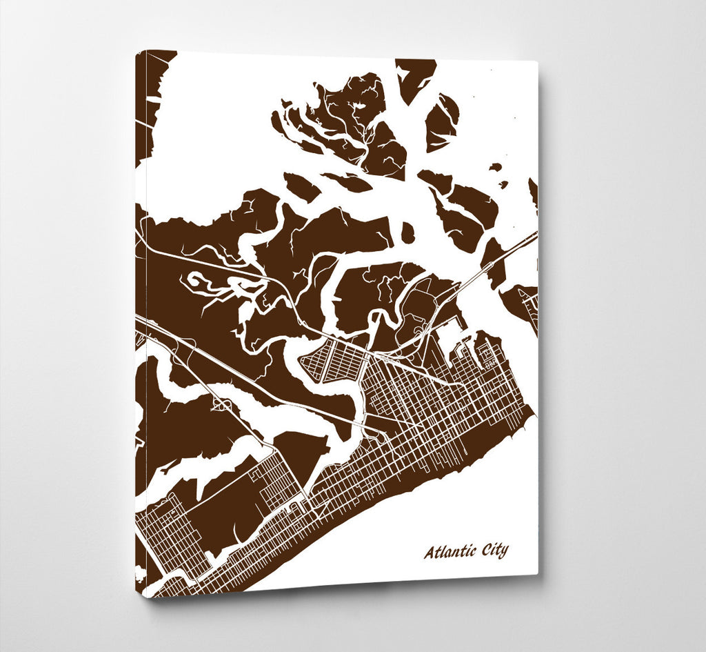 Atlantic City City Street Map Print Custom Wall Map - OnTrendAndFab