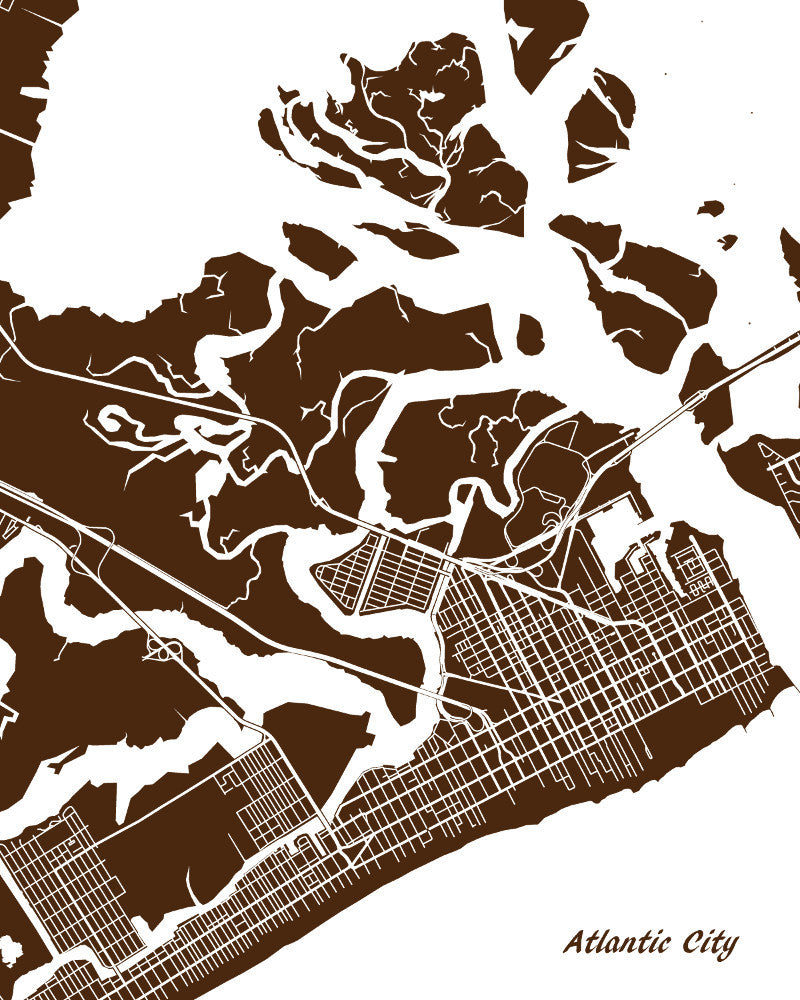 Atlantic City City Street Map Print Custom Wall Map - OnTrendAndFab