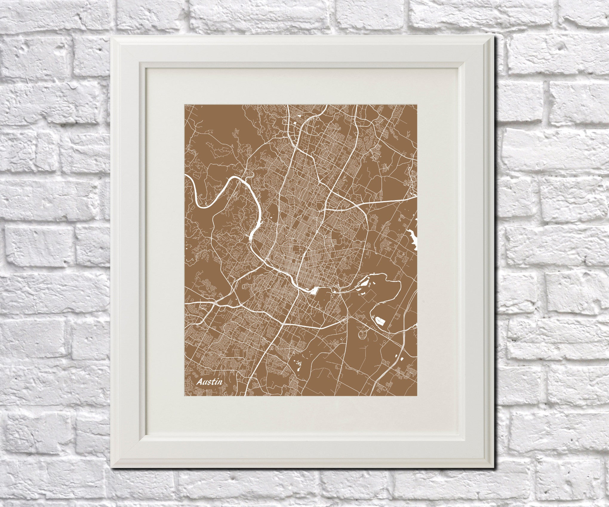 Austin City Street Map Print Custom Map Austin Texas - OnTrendAndFab