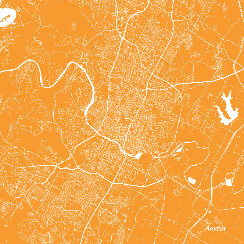 Austin City Street Map Print Custom Map Poster Austin Texas - OnTrendAndFab