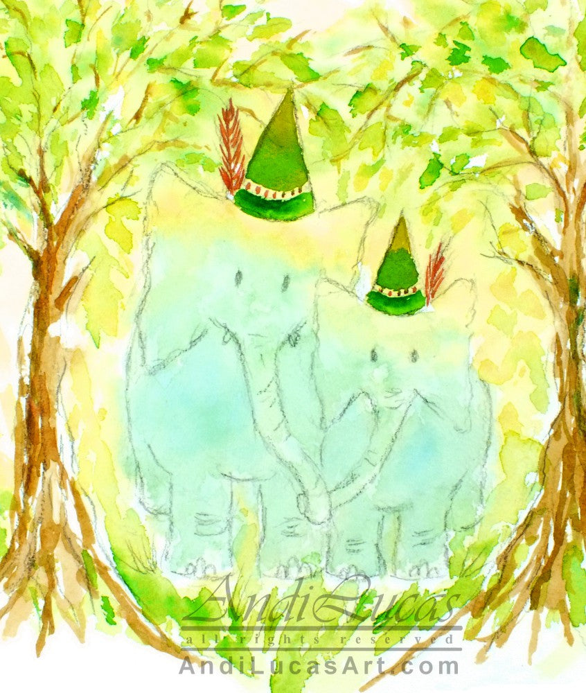 Austrian Elephants Children's Nursery Wall Art Print - OnTrendAndFab