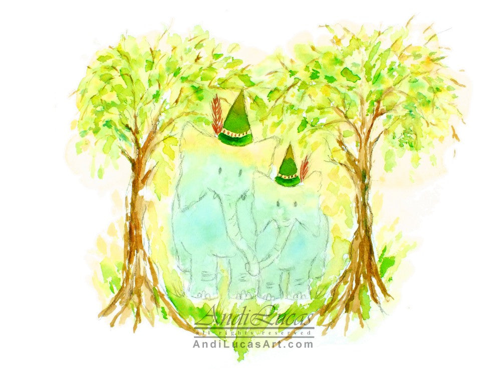 Austrian Elephants Children's Nursery Wall Art Print - OnTrendAndFab
