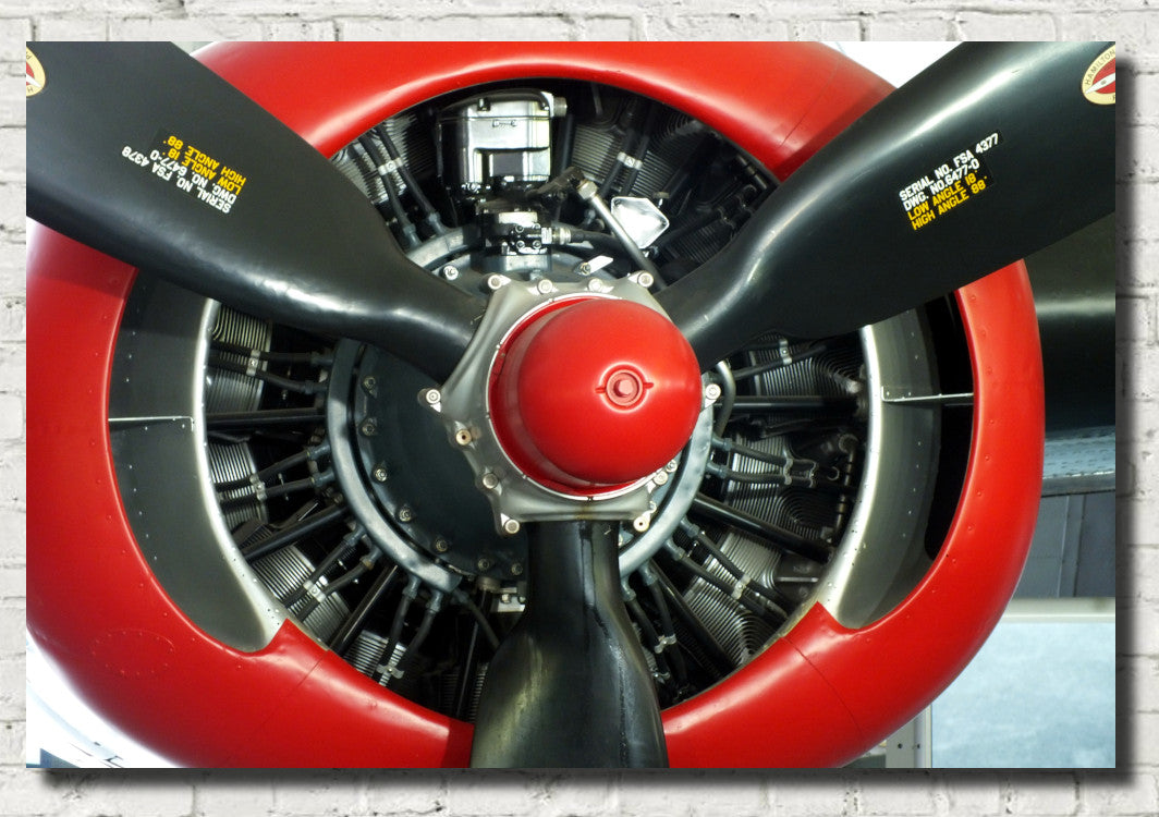 Photographic Art Print, Radial Engine, B24 Aircraft
