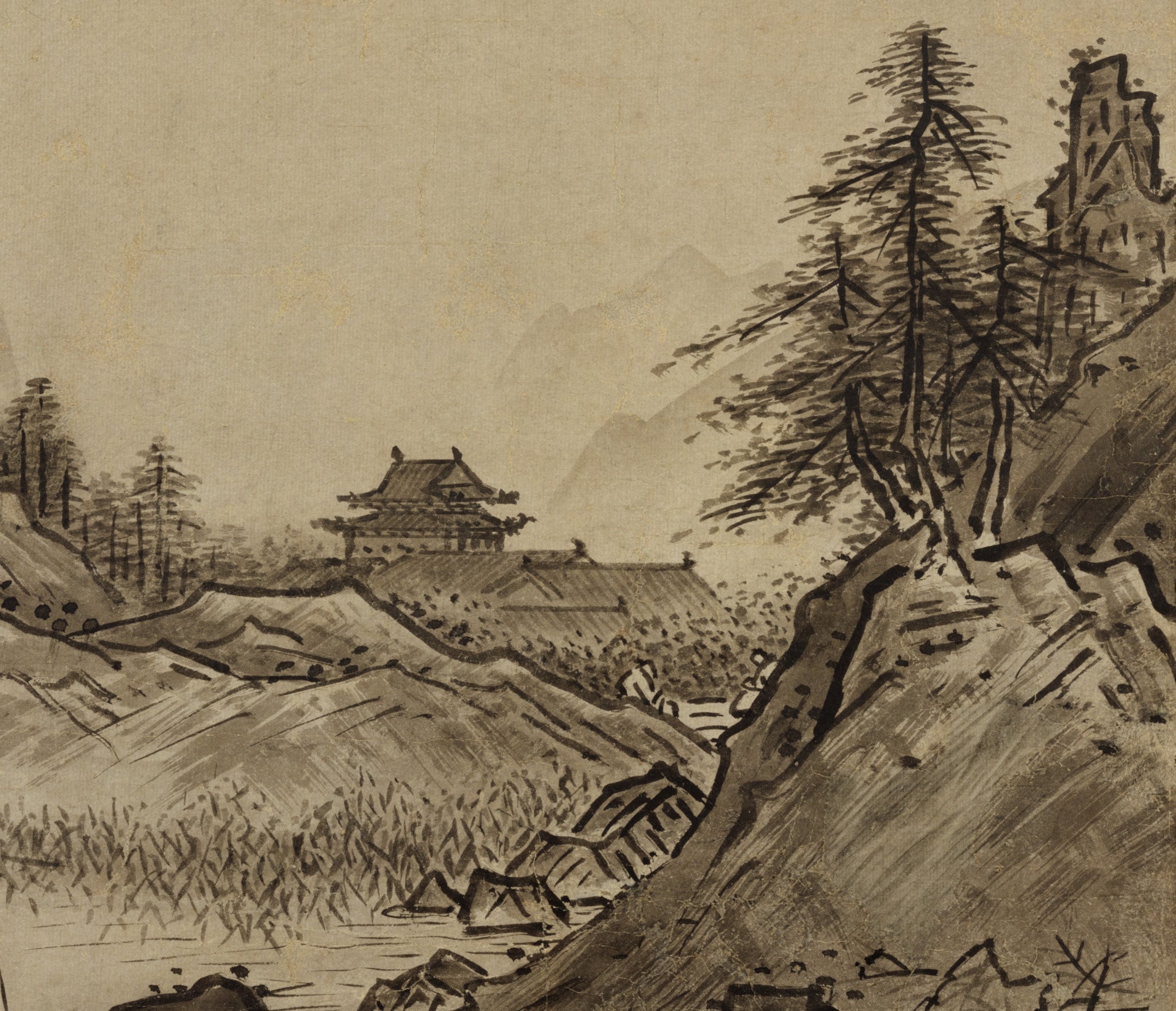 Sesshū Tōyō Fine Art Print, Japanese Autumn Landscape