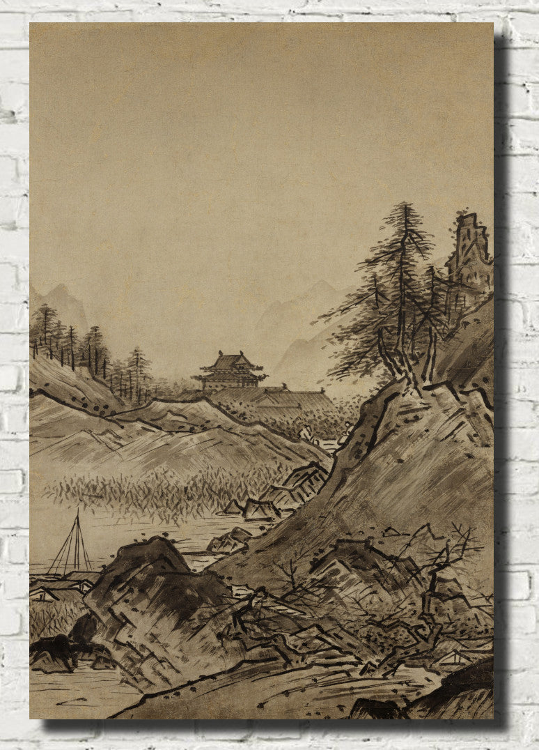Sesshū Tōyō Fine Art Print, Japanese Autumn Landscape