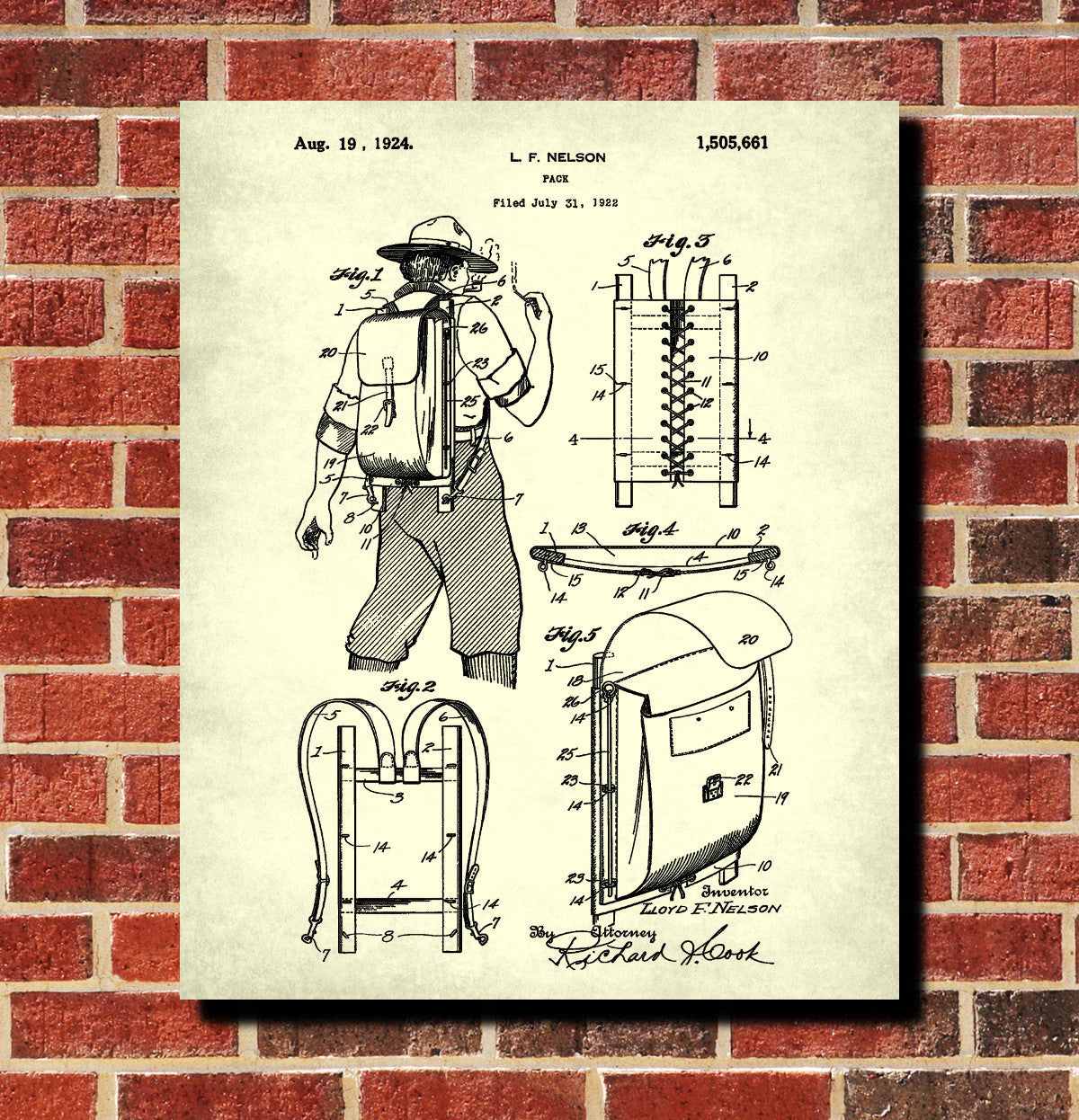 Camping Patent Print, Backpack, Trekking Poster