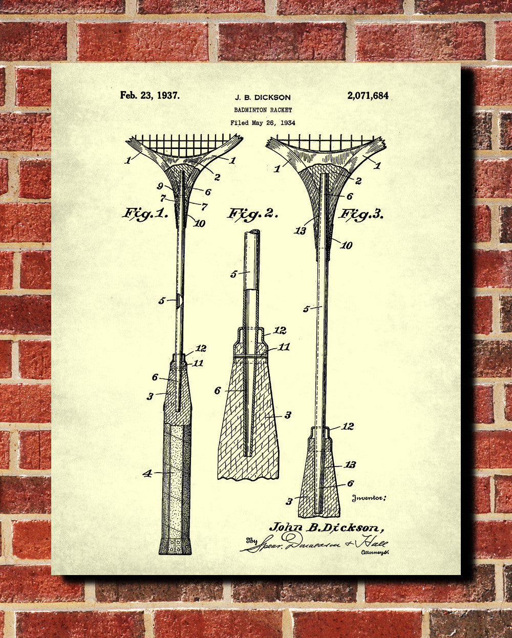 Badminton Patent Print Sports Blueprint Poster - OnTrendAndFab