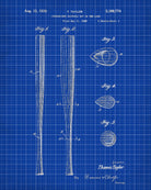 Baseball Bat Patent Print Sports Blueprint Poster - OnTrendAndFab