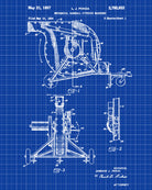 Baseball Pitching Machine Patent Print Sports Blueprint Poster