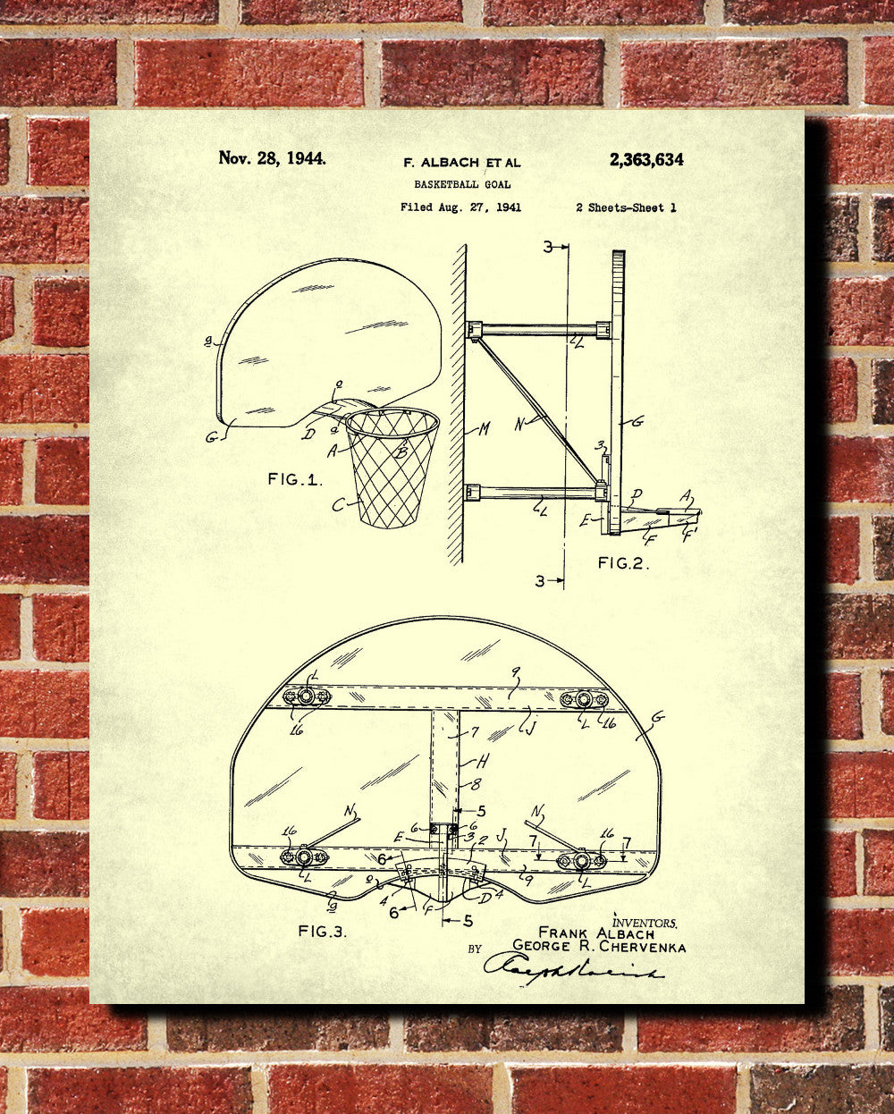 Basketball Hoop Patent Print Sports Blueprint Poster - OnTrendAndFab