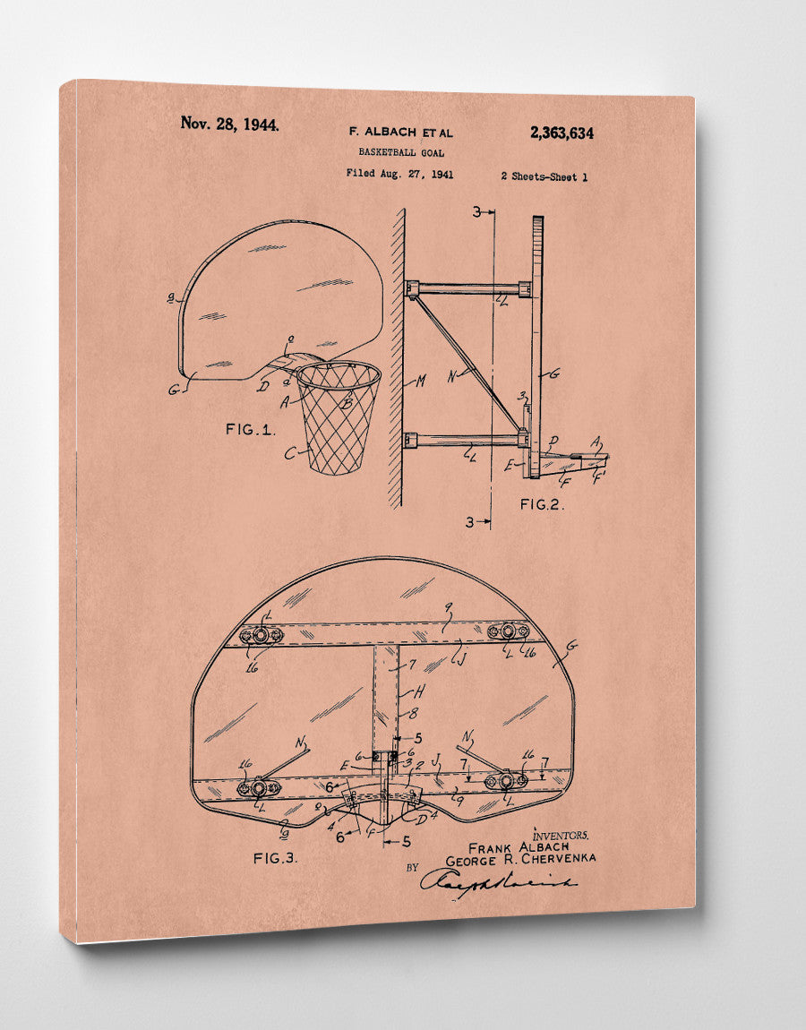 Basketball Hoop Patent Print Sports Blueprint Poster - OnTrendAndFab