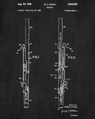Bassoon Patent Print Orchestra Musical Instrument Wall Art Poster