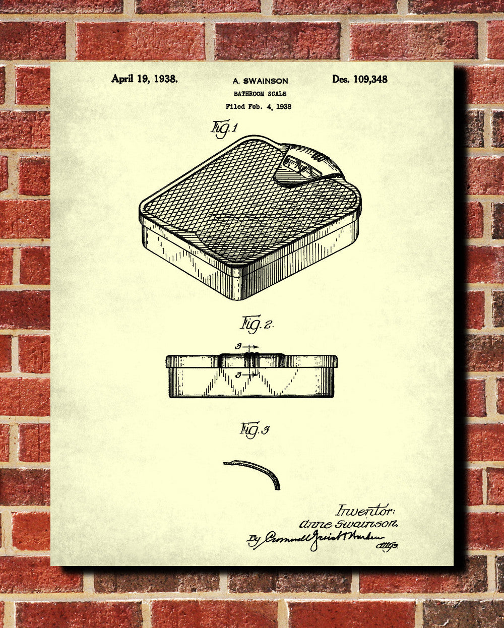 Bathroom Scales Patent Print Bathroom Blueprint Wall Art - OnTrendAndFab