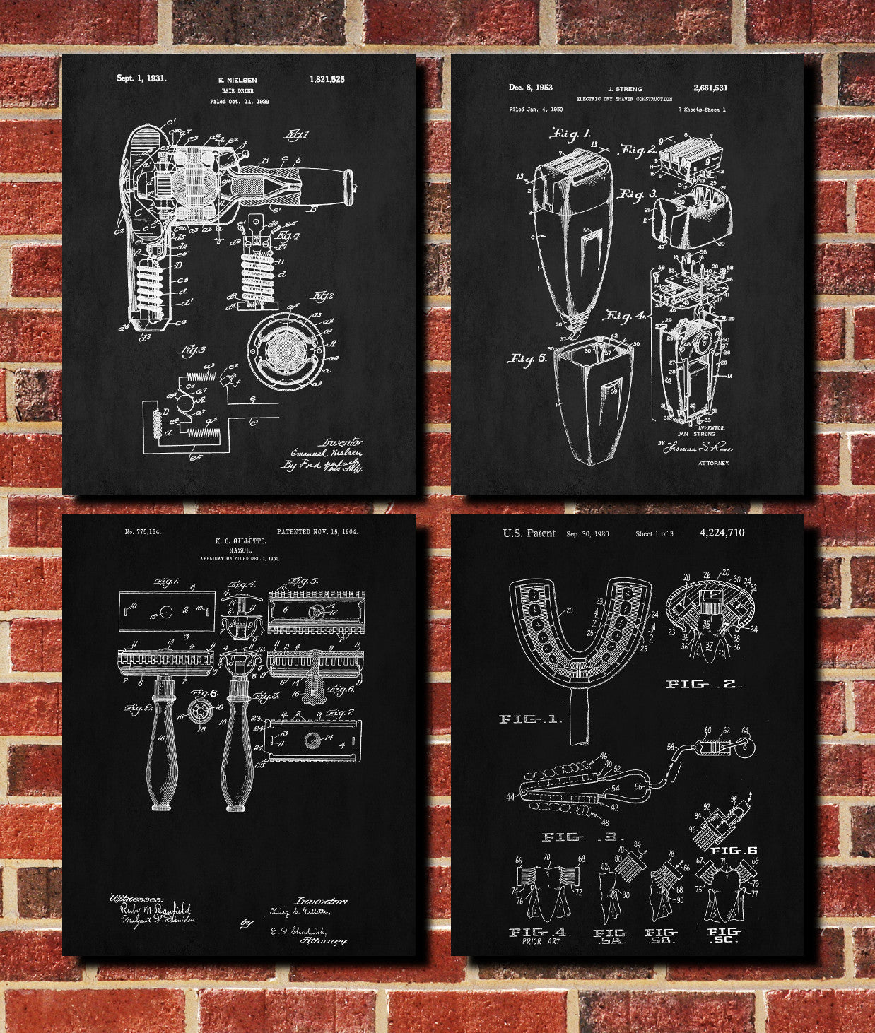 Bathroom Patent Prints Salon Wall Art Posters