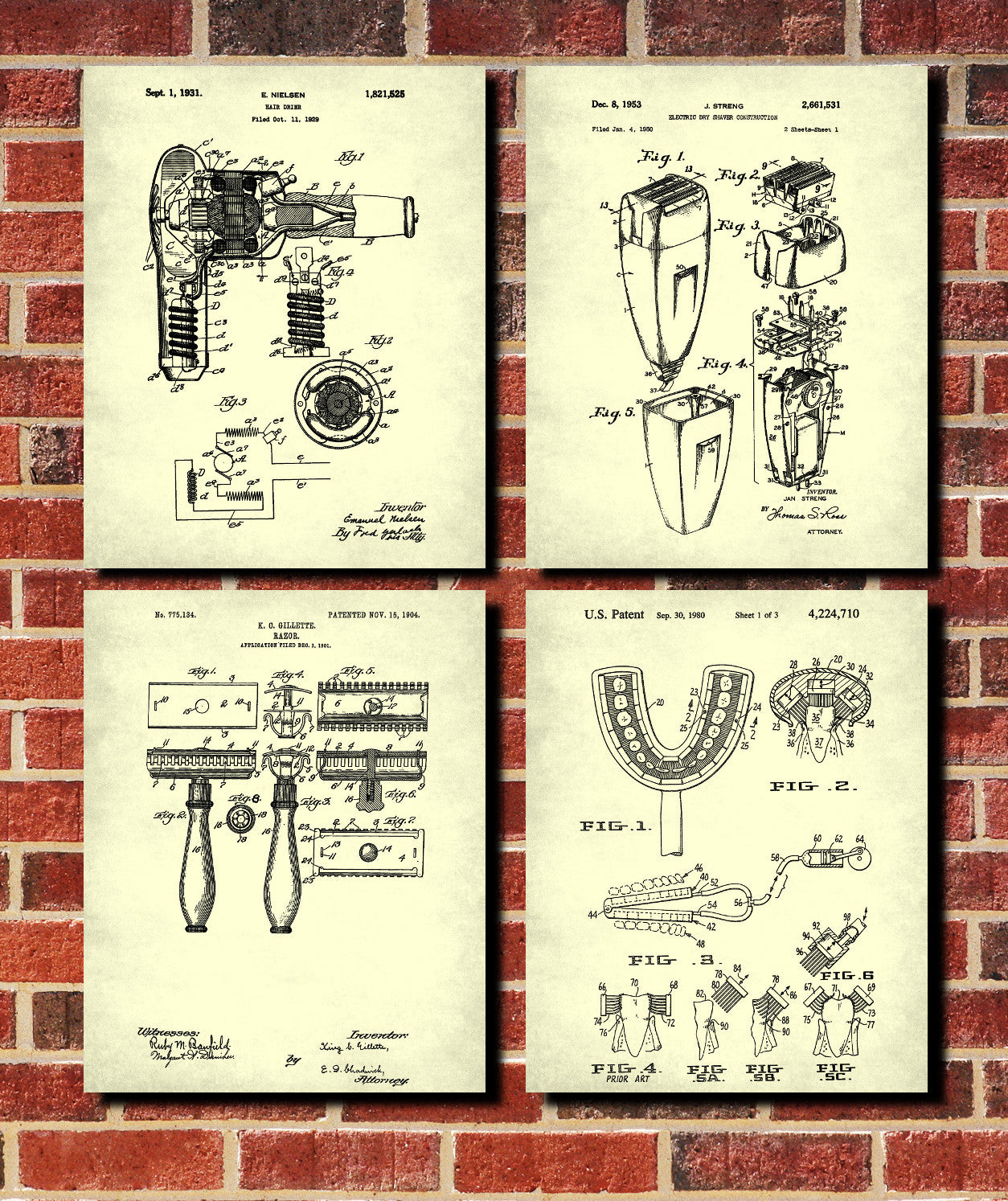 Bathroom Patent Prints Salon Wall Art Posters