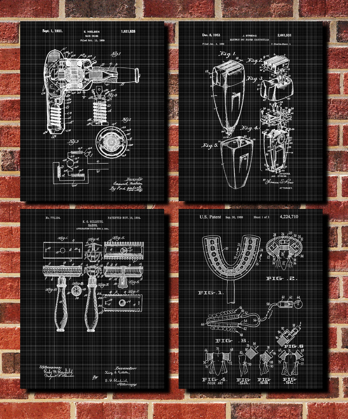 Bathroom Patent Prints Salon Wall Art Posters