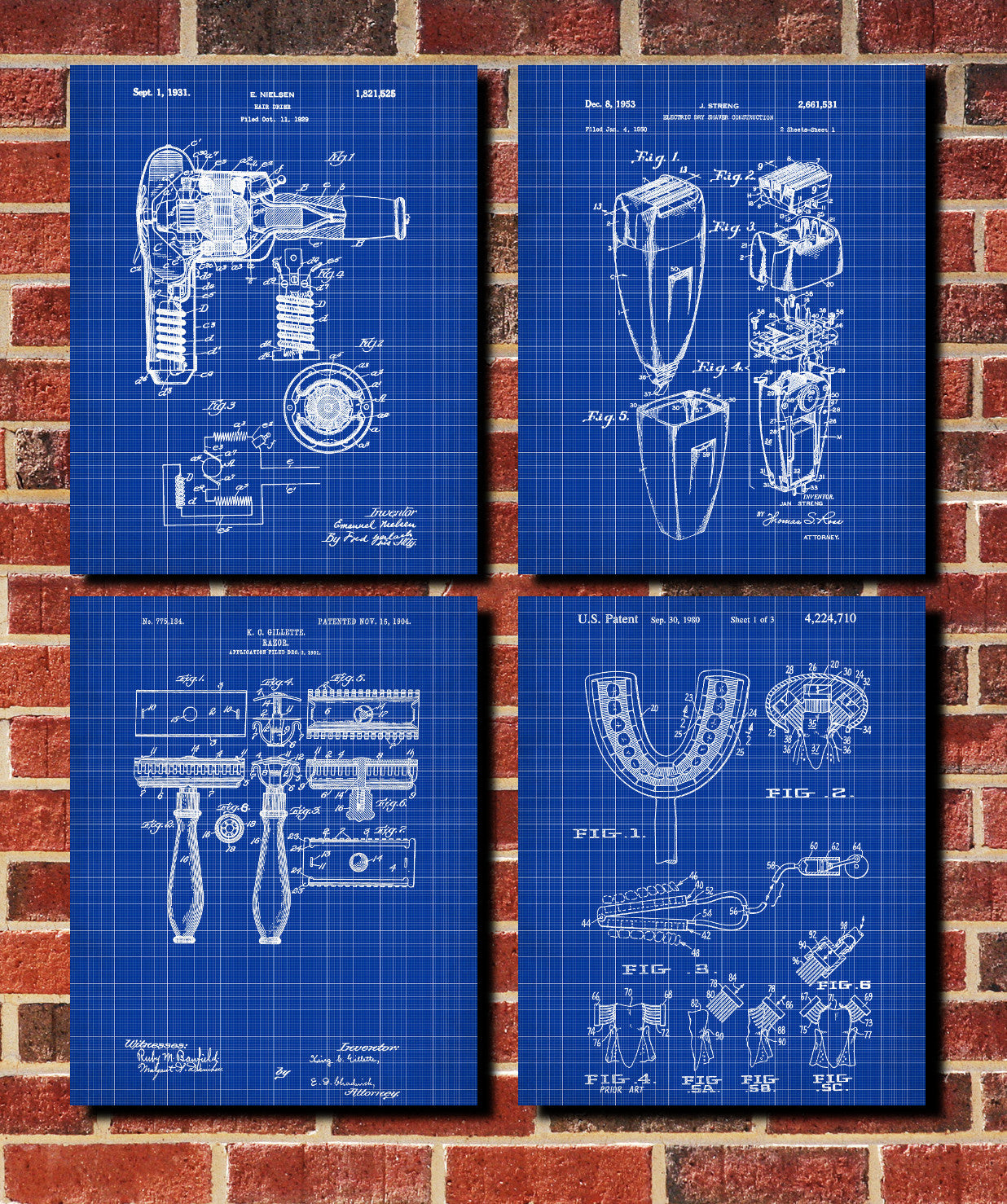 Bathroom Patent Prints Salon Wall Art Posters