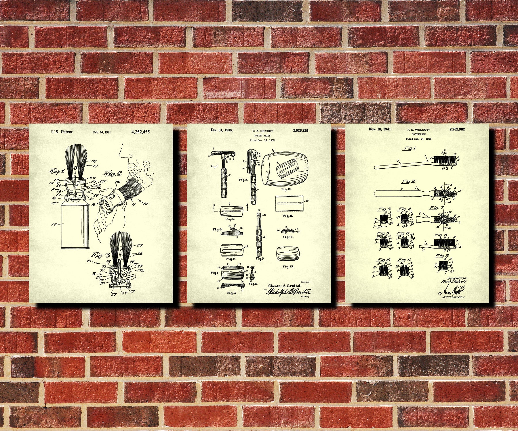 Bathroom Wall Art Set 3 Posters Bathroom Decor