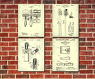 Bathroom Wall Art Set of 4 Patent Prints Bathroom Decor
