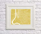 Baton Rouge, Louisiana Street Map Print Feature Wall Art Poster