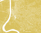 Baton Rouge, Louisiana Street Map Print Feature Wall Art Poster