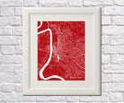 Baton Rouge, Louisiana Street Map Print Feature Wall Art Poster