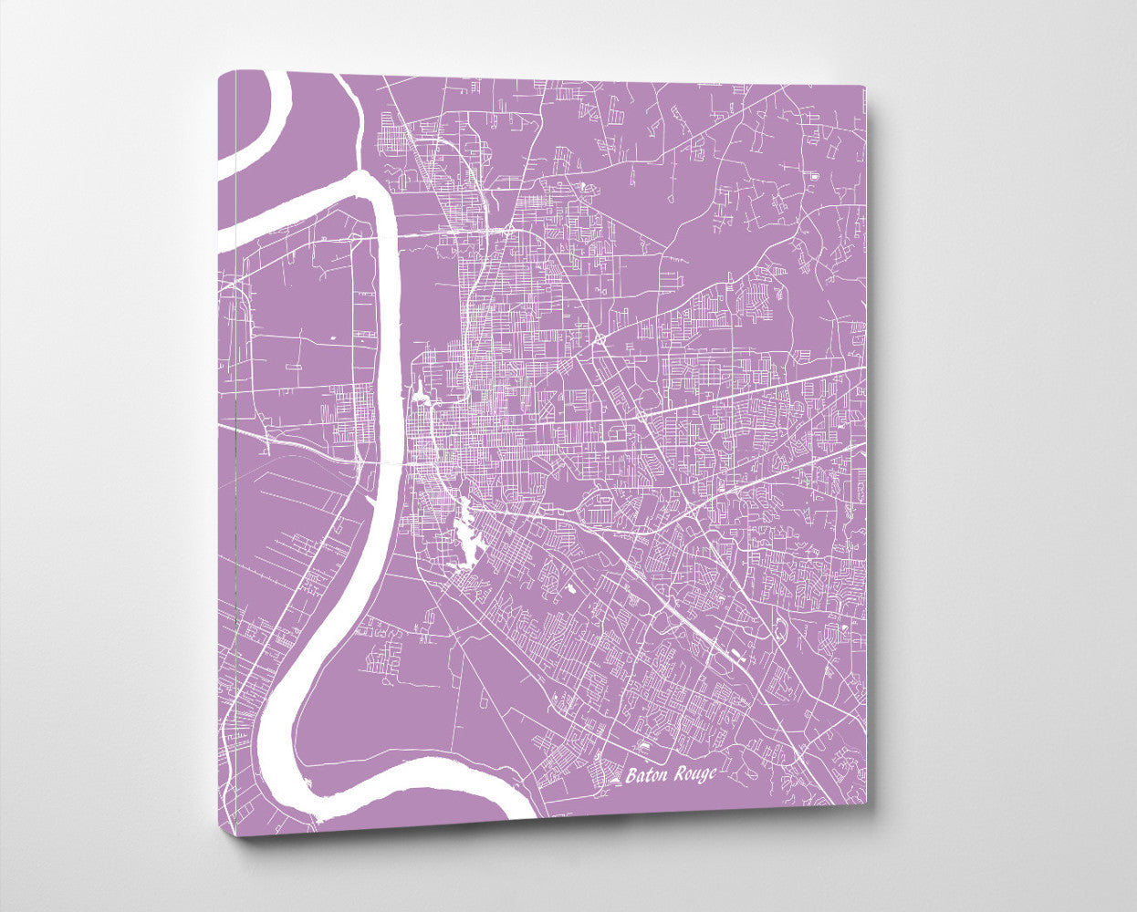 Baton Rouge, Louisiana Street Map Print Custom Wall Map