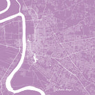 Baton Rouge, Louisiana Street Map Print Custom Wall Map