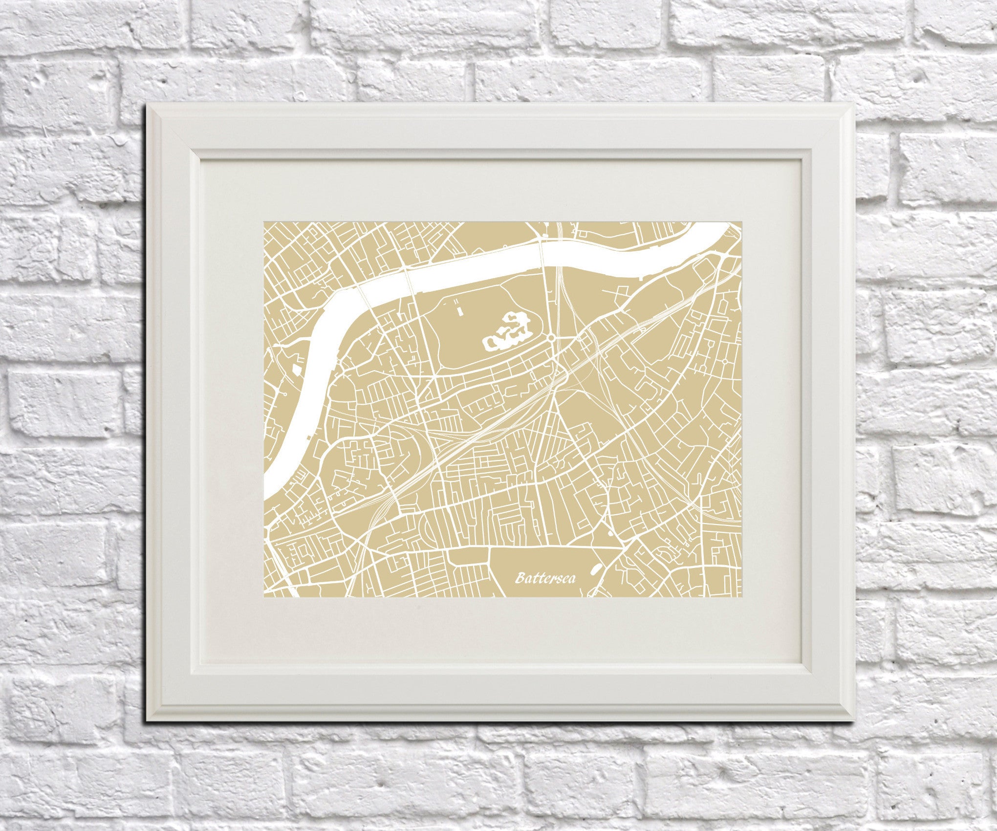 Battersea London Street Map Print Feature Wall Art Poster