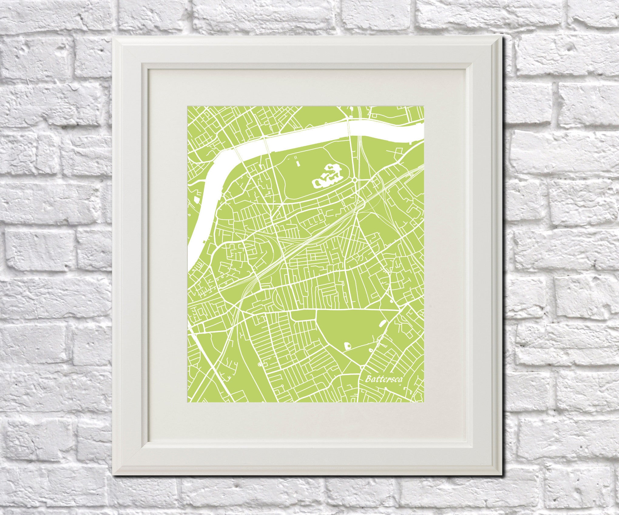 Battersea London Street Map Print Feature Wall Art Poster