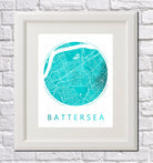Battersea, London Street Map Custom Wall Map Poster