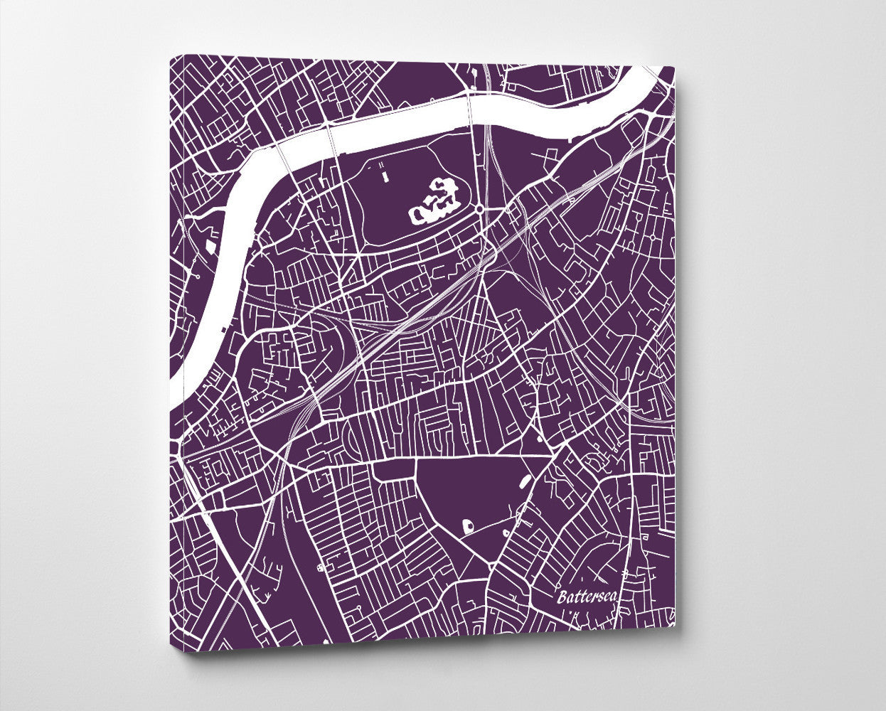 Battersea, England Street Map Print Custom Wall Map