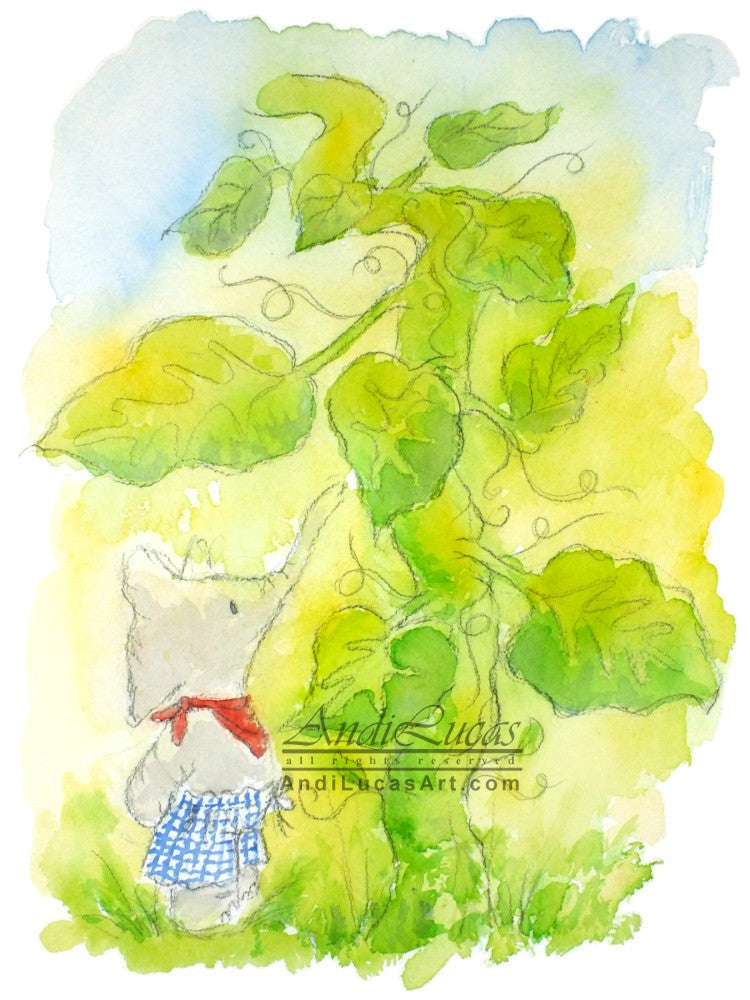 Elephant Jack Beanstalk Children's Nursery Wall Art Print - OnTrendAndFab