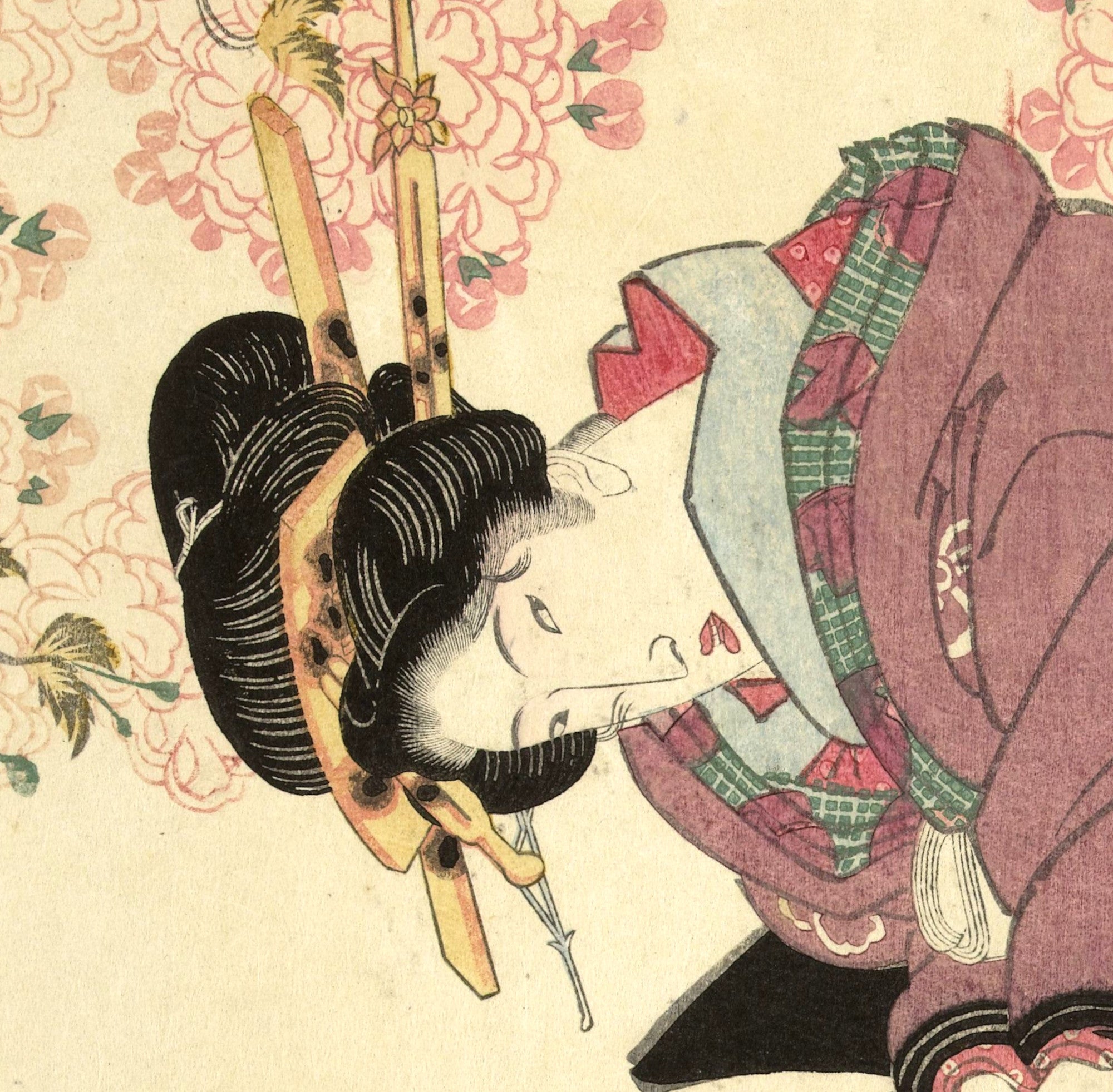 Keisai Eisen, Japanese Art Print : Beauty in a Spring Storm