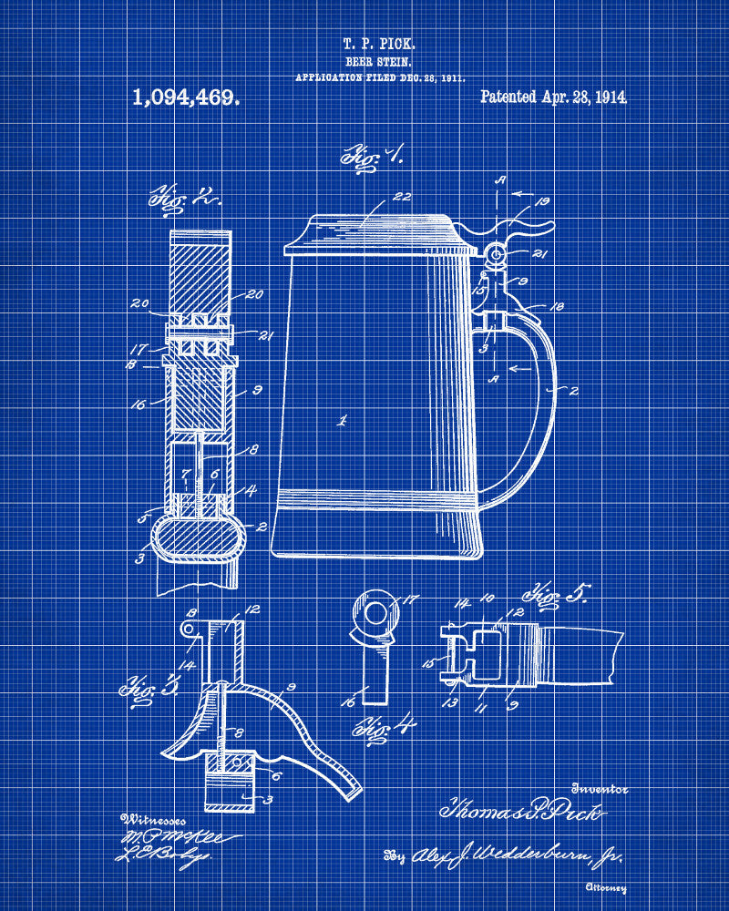 Beer Patent Print Bar Poster Cafe Art Pub Wall Poster - OnTrendAndFab