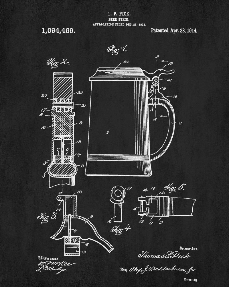 Beer Patent Print Bar Poster Cafe Art Pub Wall Poster - OnTrendAndFab