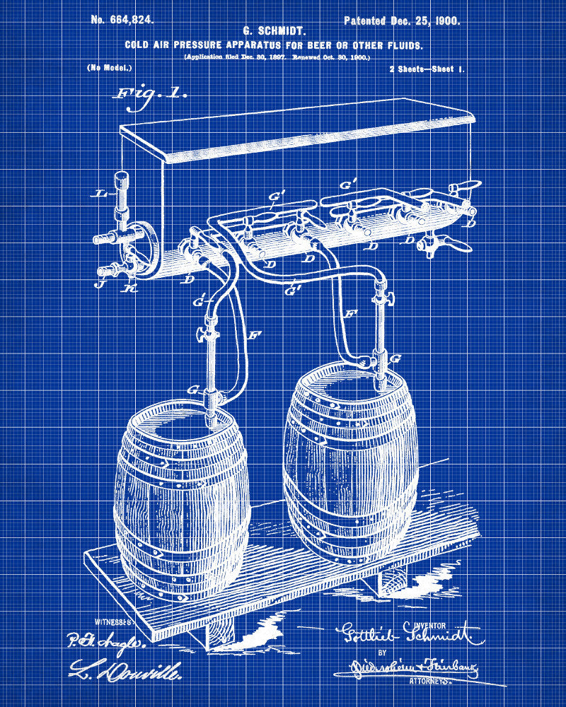 Beer Patent Print Bar Poster Cafe Art Pub Wall Poster - OnTrendAndFab