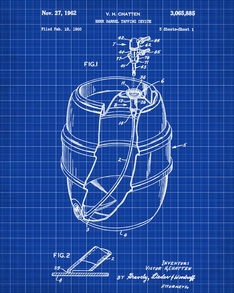Beer Patent Print Bar Poster Pub Wall Poster Cafe Art - OnTrendAndFab